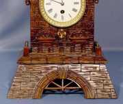 Pressed and Carved Wood Castle Clock