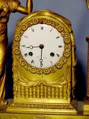 Early French Bronze Clock with Figure