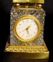 J E Caldwell French Crystal & Bronze Clock
