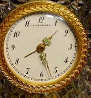 J E Caldwell French Crystal & Bronze Clock