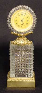 Thomas Langlois Crystal and Bronze Clock