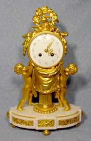 Early Charles Dudin Dore Bronze and Marble Clock
