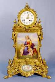 Levy Freres Bronze Clock with Sevres Porcelain N