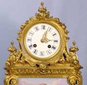 Levy Freres Bronze Clock with Sevres Porcelain N