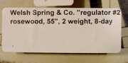 Welch Spring & Co Regulator # 2 Clock
