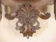 French Carved Oak Wood Wall Clock