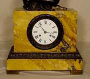 French Bronze & Marble Lady & Turtle Clock