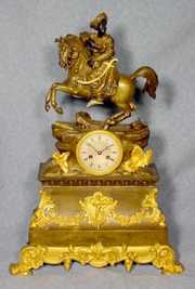 French Dore Bronze Figural Clock