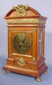 French Mahogany and Bronze Mantle Clock