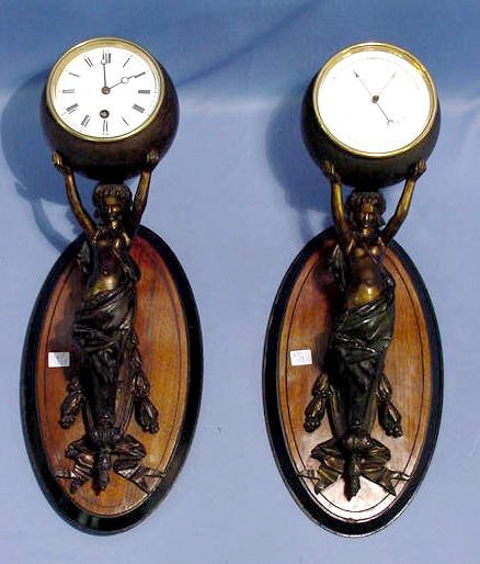 2Pc Samuel Marti & Co. French Clock and Barometer