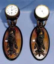 2Pc Samuel Marti & Co. French Clock and Barometer