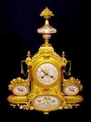 Dore Bronze and Porcelain Clock Case