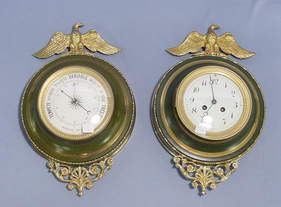 2Pc.Samual Marti Clock and Barometer Set