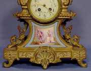 French Bronze and Porcelain Clock