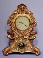 Copper Clad Spelter Figural Mantle Clock