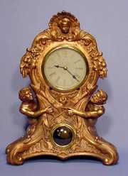Copper Clad Spelter Figural Mantle Clock
