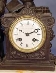 Japy Freres & Co. Spelter Clock on Marble Base