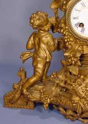 French Spelter Figural Clock