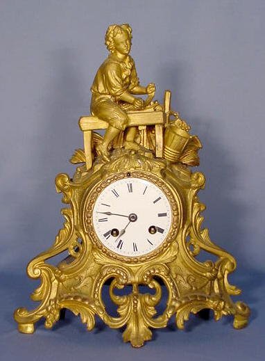 French Bronze Figural Clock