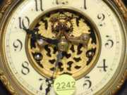Waterbury Black Enameled Metal Mantle Clock