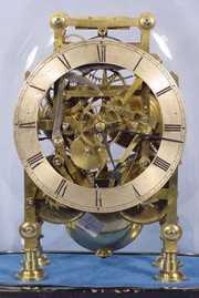 Brass Skeleton Clock with Dome