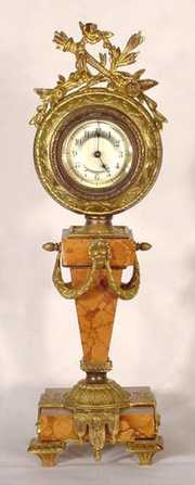 French Bronze Clock on a Marble Pedestal