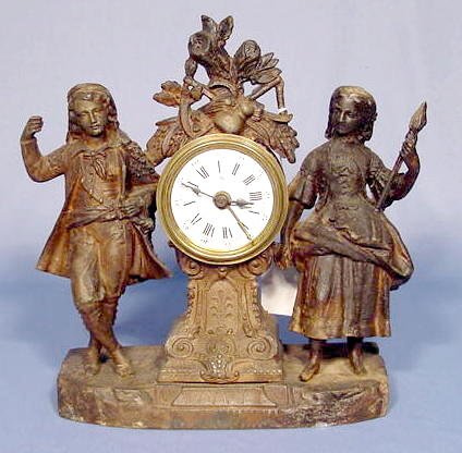 Figural French Spelter Clock