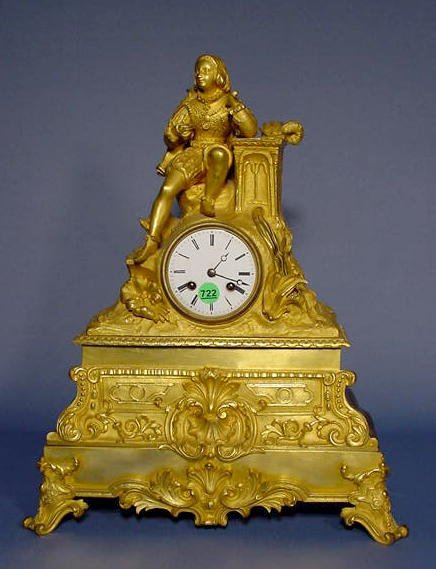 French Dore Clock W/ Figure of A Prince
