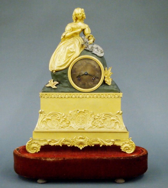 French Bronze figural clock