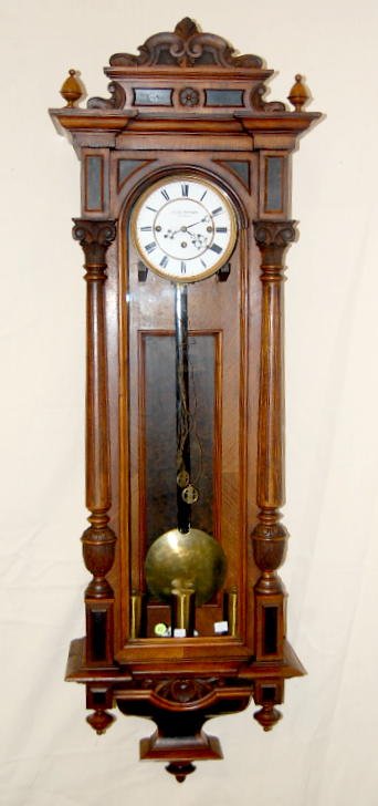 Julius Höpfner in Budapest 3 Wt. Walnut Clock