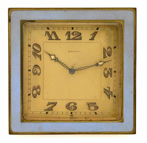 Goldschmidt Didisheim Brass Enamel Desk Clock