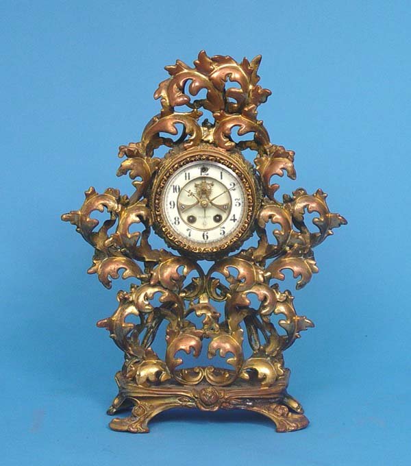 Gilbert Rococo Gilt Bronze Mantle Clock