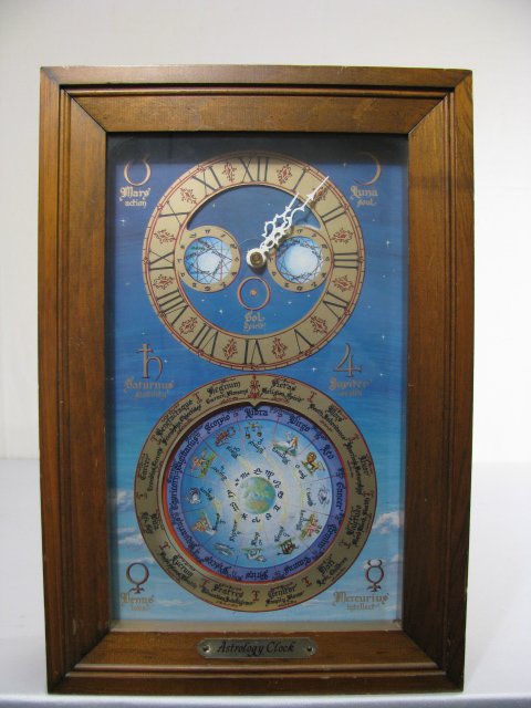 MID CENTURY ASTROLOGICAL CLOCK FAIRFIELD CLOCK