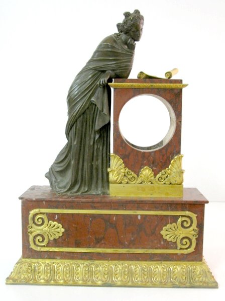 French Bronze, Dore & Marble Clock Case