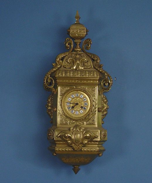 Large French Brass Wall Clock