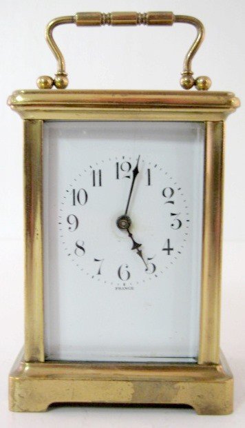 8 Day French Carriage Clock w/ Porcelain Dial