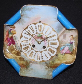 French Sevres Type Porcelain Plate Clock