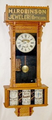 Antique Oak Sidney Advertising Clock