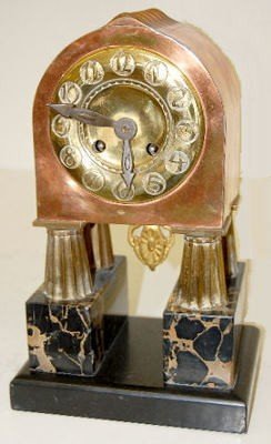Lenzkirch Copper, Brass & Marble Shelf Clock