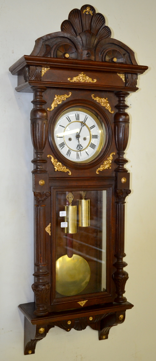 Antique Gustav Becker German 2 Weight Wall Regulator Clock
