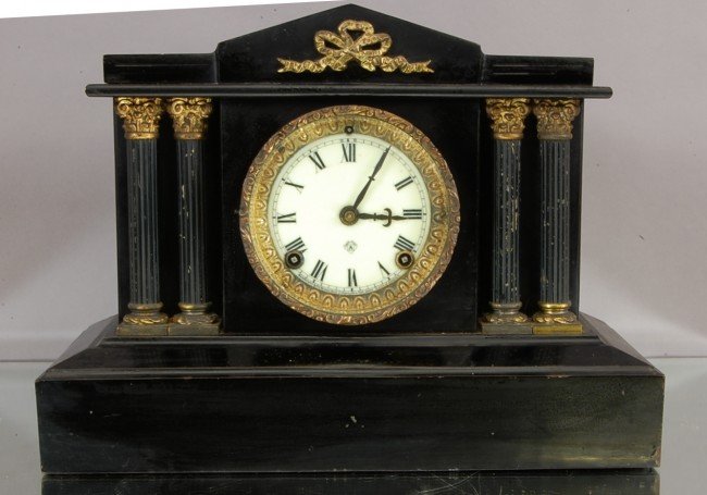 Ansonia 4 Column Iron Mantle Clock