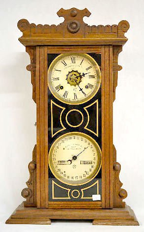 Walnut Waterbury Calendar No. 44 Clock