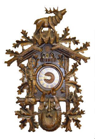 Large Germany Musical Cuckoo Clock w/Elk +