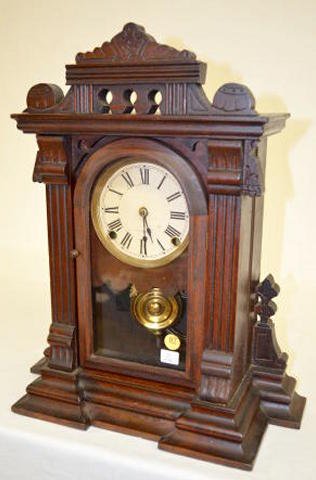 Ingraham Walnut “Bazaar” Parlor Clock