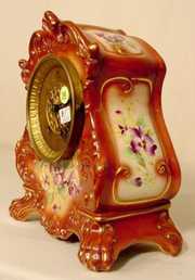 Waterbury #91 China Clock, Pansy Decor