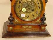 Walnut & Mixed Wood Bracket Style Clock