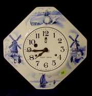 I. Miller Dutch Scene Porcelain Plate Clock