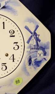 I. Miller Dutch Scene Porcelain Plate Clock