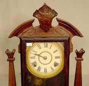 Walnut & Mixed Wood Parlor Clock