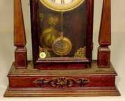 Walnut & Mixed Wood Parlor Clock